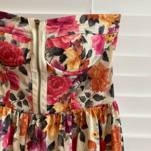 Floral Strapless Dress/Tunic Sz: M - Picture 3 of 6